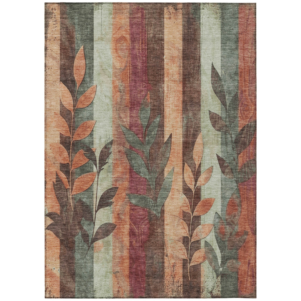 Piper Looms Chantille Floral ACN1871 Terracotta Machine Washable Area Rug main image