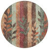 Piper Looms Chantille Floral ACN1871 Terracotta Machine Washable Area Rug Round Main Image