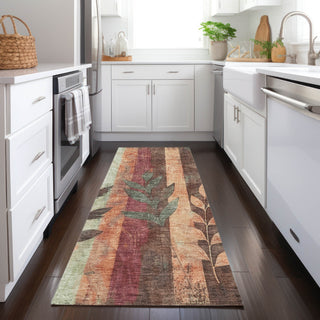 Piper Looms Chantille Floral ACN1871 Terracotta Machine Washable Area Rug Runner Lifestyle Image Feature