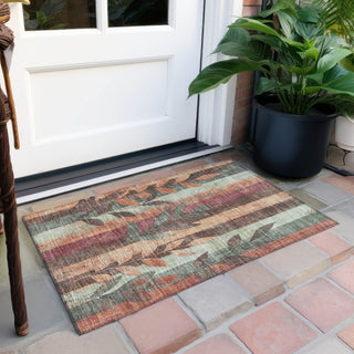 Piper Looms Chantille Floral ACN1871 Terracotta Machine Washable Area Rug Scatter Outdoor Lifestyle Image Feature