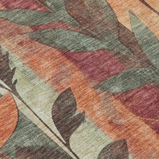Piper Looms Chantille Floral ACN1871 Terracotta Machine Washable Area Rug Swatch Image