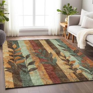 Piper Looms Chantille Floral ACN1871 Wheat Machine Washable Area Rug Lifestyle Image Feature