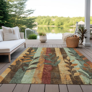 Piper Looms Chantille Floral ACN1871 Wheat Machine Washable Area Rug Outdoor Lifestyle Image Feature