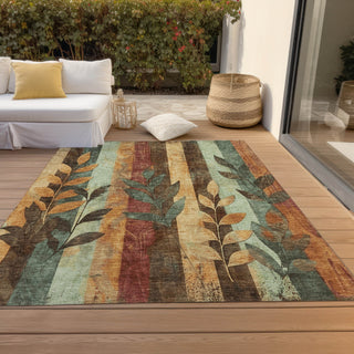 Piper Looms Chantille Floral ACN1871 Wheat Machine Washable Area Rug Outdoor Lifestyle Image Feature