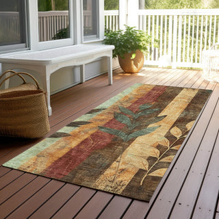 Piper Looms Chantille Floral ACN1871 Wheat Machine Washable Area Rug Runner Outdoor Lifestyle Image Feature