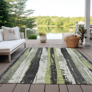 Piper Looms Chantille Stripes ACN1872 Aloe Machine Washable Area Rug Outdoor Lifestyle Image Feature