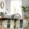 Piper Looms Chantille Stripes ACN1872 Aloe Machine Washable Area Rug Round Lifestyle Image Feature