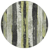 Piper Looms Chantille Stripes ACN1872 Aloe Machine Washable Area Rug Round Main Image