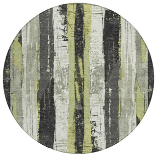 Piper Looms Chantille Stripes ACN1872 Aloe Machine Washable Area Rug Round Main Image