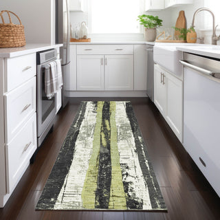 Piper Looms Chantille Stripes ACN1872 Aloe Machine Washable Area Rug Runner Lifestyle Image Feature