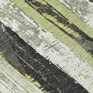 Piper Looms Chantille Stripes ACN1872 Aloe Machine Washable Area Rug Swatch Image