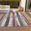 Piper Looms Chantille Stripes ACN1872 Blush Machine Washable Area Rug Outdoor Lifestyle Image Feature