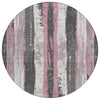 Piper Looms Chantille Stripes ACN1872 Blush Machine Washable Area Rug Round Main Image