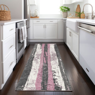 Piper Looms Chantille Stripes ACN1872 Blush Machine Washable Area Rug Runner Lifestyle Image Feature