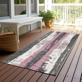Piper Looms Chantille Stripes ACN1872 Blush Machine Washable Area Rug Runner Outdoor Lifestyle Image Feature