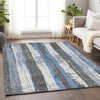 Piper Looms Chantille Stripes ACN1872 Denim Machine Washable Area Rug Lifestyle Image Feature