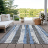 Piper Looms Chantille Stripes ACN1872 Denim Machine Washable Area Rug Outdoor Lifestyle Image Feature