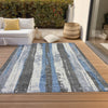 Piper Looms Chantille Stripes ACN1872 Denim Machine Washable Area Rug Outdoor Lifestyle Image Feature