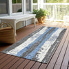 Piper Looms Chantille Stripes ACN1872 Denim Machine Washable Area Rug Runner Outdoor Lifestyle Image Feature