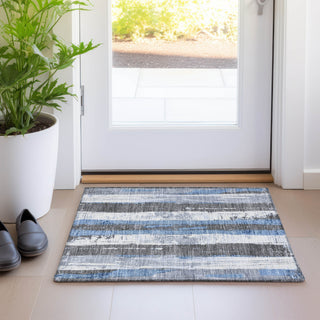 Piper Looms Chantille Stripes ACN1872 Denim Machine Washable Area Rug Scatter Lifestyle Image Feature