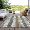 Piper Looms Chantille Stripes ACN1872 Gold Machine Washable Area Rug Outdoor Lifestyle Image Feature