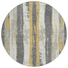 Piper Looms Chantille Stripes ACN1872 Gold Machine Washable Area Rug Round Main Image