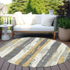 Piper Looms Chantille Stripes ACN1872 Gold Machine Washable Area Rug Round Outdoor Lifestyle Image Feature