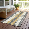 Piper Looms Chantille Stripes ACN1872 Gold Machine Washable Area Rug Runner Outdoor Lifestyle Image Feature