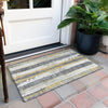 Piper Looms Chantille Stripes ACN1872 Gold Machine Washable Area Rug Scatter Outdoor Lifestyle Image Feature