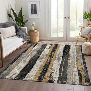 Piper Looms Chantille Stripes ACN1872 Taupe Machine Washable Area Rug Lifestyle Image Feature