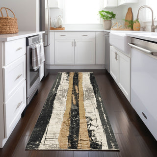 Piper Looms Chantille Stripes ACN1872 Taupe Machine Washable Area Rug Runner Lifestyle Image Feature