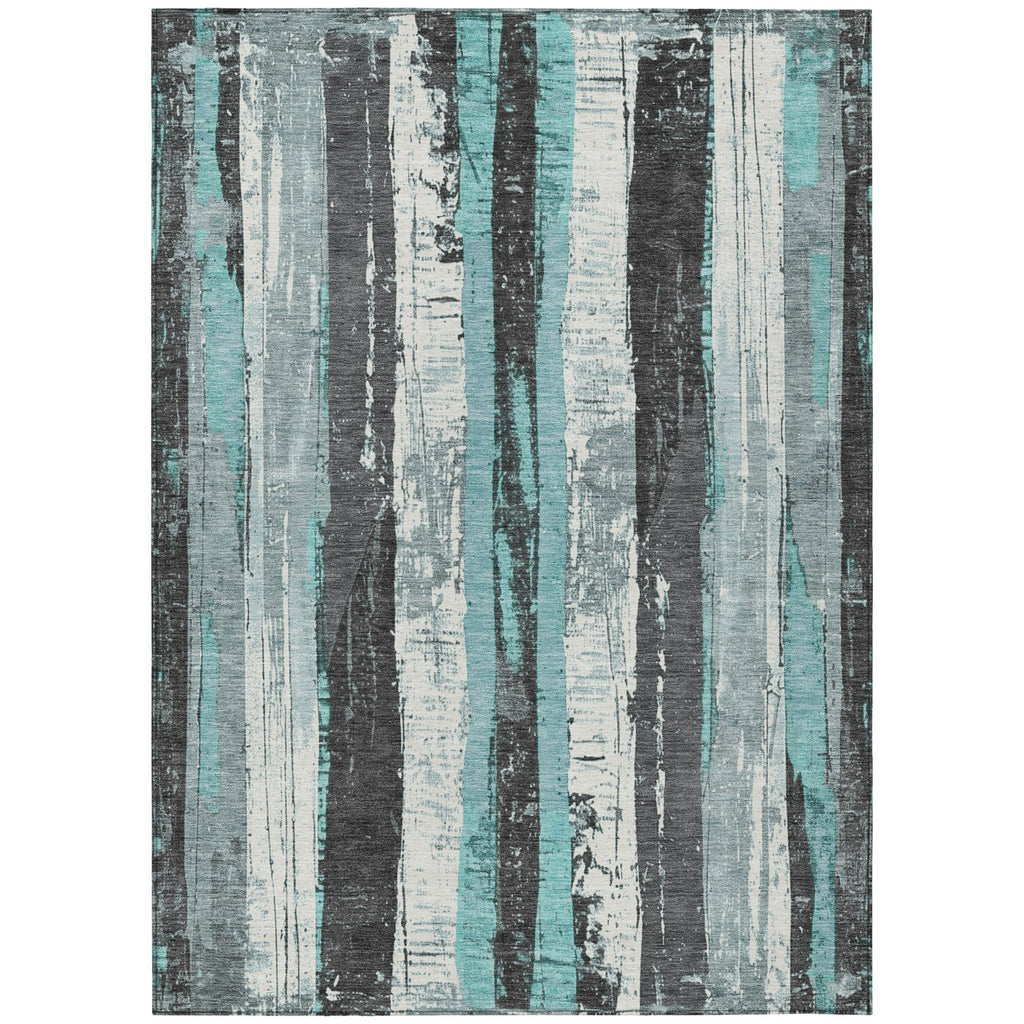 Piper Looms Chantille Stripes ACN1872 Teal Machine Washable Area Rug main image