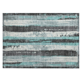 Piper Looms Chantille Stripes ACN1872 Teal Machine Washable Area Rug Scatter Main Image