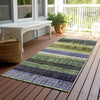 Piper Looms Chantille Stripes ACN1873 Aloe Machine Washable Area Rug Runner Outdoor Lifestyle Image Feature