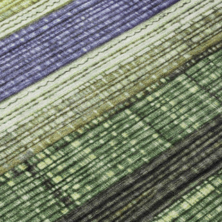 Piper Looms Chantille Stripes ACN1873 Aloe Machine Washable Area Rug Swatch Image