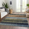 Piper Looms Chantille Stripes ACN1873 Blue Machine Washable Area Rug Lifestyle Image Feature