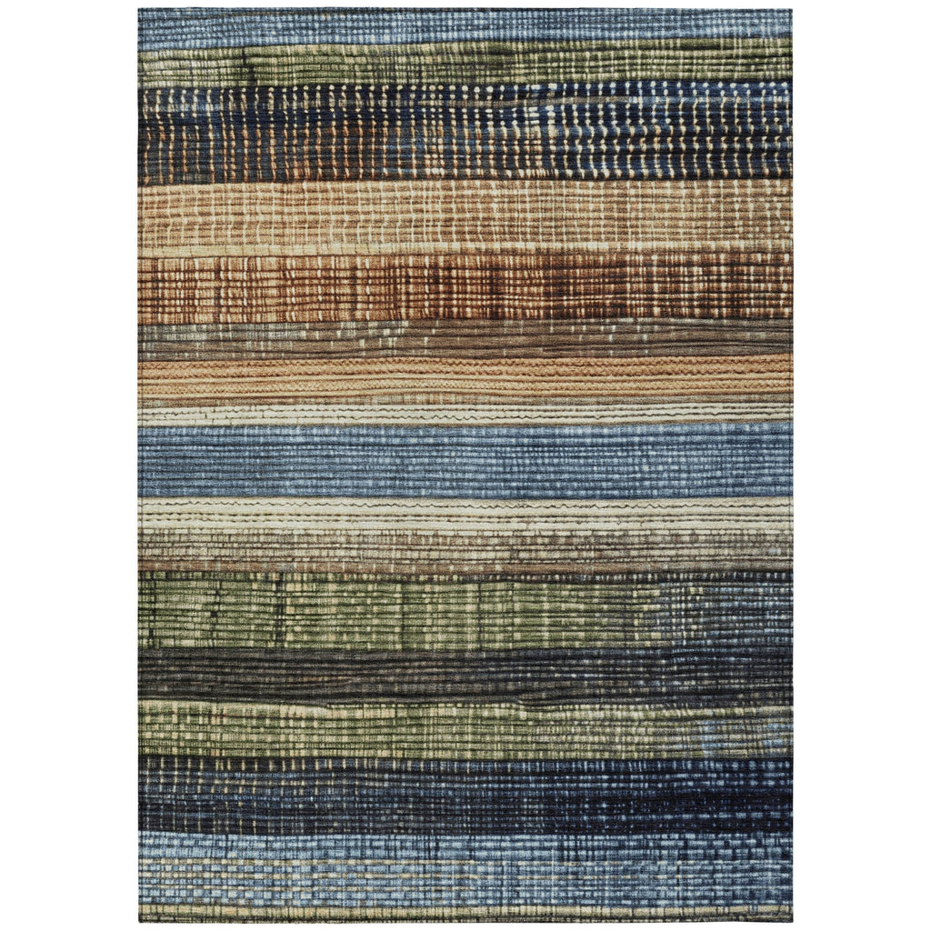 Piper Looms Chantille Stripes ACN1873 Blue Machine Washable Area Rug main image