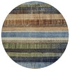 Piper Looms Chantille Stripes ACN1873 Blue Machine Washable Area Rug Round Main Image