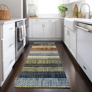 Piper Looms Chantille Stripes ACN1873 Blue Machine Washable Area Rug Runner Lifestyle Image Feature