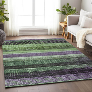 Piper Looms Chantille Stripes ACN1873 Purple Machine Washable Area Rug Lifestyle Image Feature
