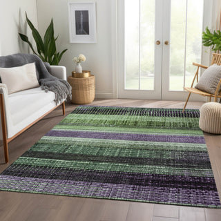 Piper Looms Chantille Stripes ACN1873 Purple Machine Washable Area Rug Lifestyle Image Feature