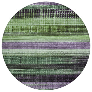 Piper Looms Chantille Stripes ACN1873 Purple Machine Washable Area Rug Round Main Image