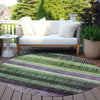Piper Looms Chantille Stripes ACN1873 Purple Machine Washable Area Rug Round Outdoor Lifestyle Image Feature