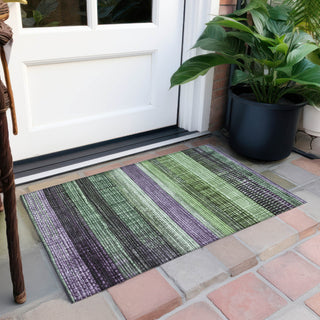 Piper Looms Chantille Stripes ACN1873 Purple Machine Washable Area Rug Scatter Outdoor Lifestyle Image Feature
