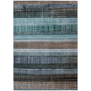 Piper Looms Chantille Stripes ACN1873 Teal Machine Washable Area Rug main image