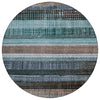 Piper Looms Chantille Stripes ACN1873 Teal Machine Washable Area Rug Round Main Image