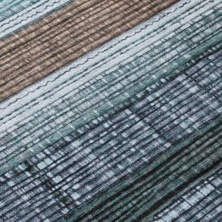 Piper Looms Chantille Stripes ACN1873 Teal Machine Washable Area Rug Swatch Image