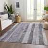 Piper Looms Chantille Stripes ACN1874 Lavender Machine Washable Area Rug Lifestyle Image Feature