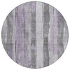 Piper Looms Chantille Stripes ACN1874 Lavender Machine Washable Area Rug Round Main Image