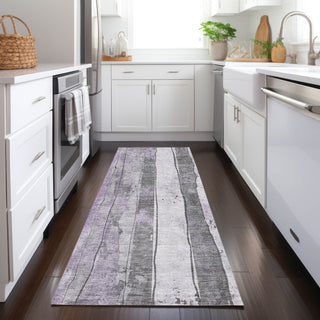 Piper Looms Chantille Stripes ACN1874 Lavender Machine Washable Area Rug Runner Lifestyle Image Feature
